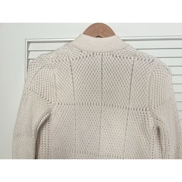 Banana Republic Cream Thick Knit Open Front 90s Preppy Cardigan Sweater size XS - Picture 4 of 5